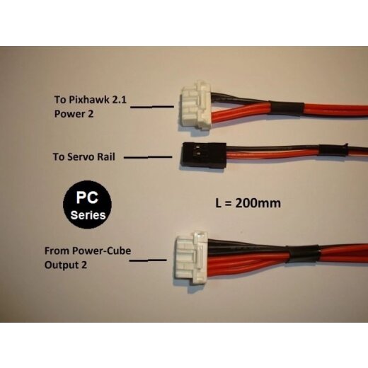 MAUCH 061 Power-Cube / Pixhawk 2.1 Backup / 2x C-M-6P + 1x JR / 200mm