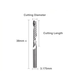 Makera Spiral O Single Flute Bit - 1/8 Shank
