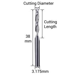 Makera Two Flute Ball Nose Bit - 1/8 Shank 3.175mm * 22mm
