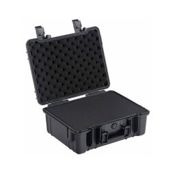 Black hard-shell suitcase